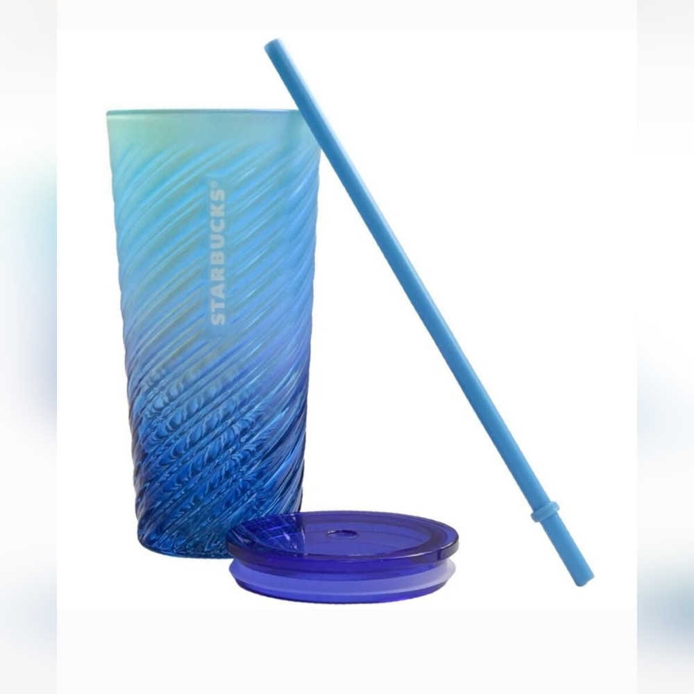 Starbucks Blue Gradient glass Tumbler